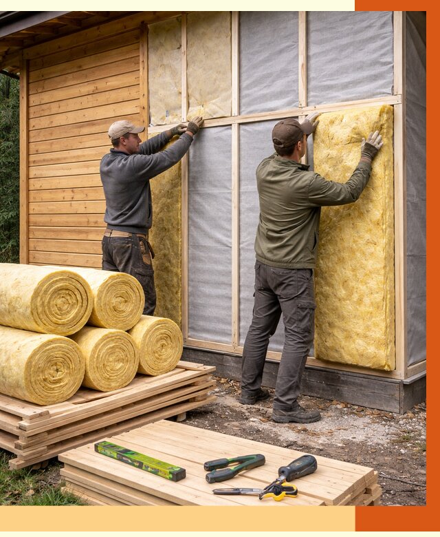 Утепление бани снаружи в Энгельс от 90602 руб. под ключ | ТепломастерЭнг