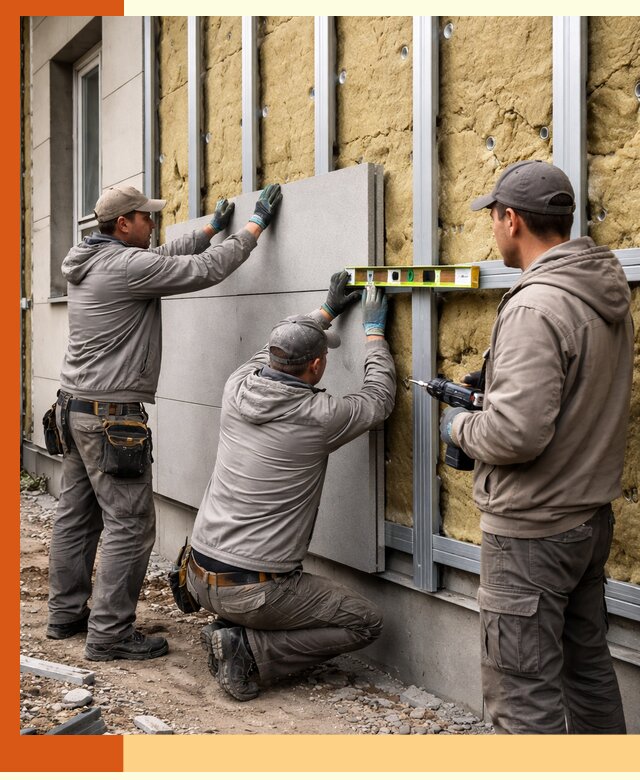 Утепление вентилируемого фасада под ключ в Энгельс