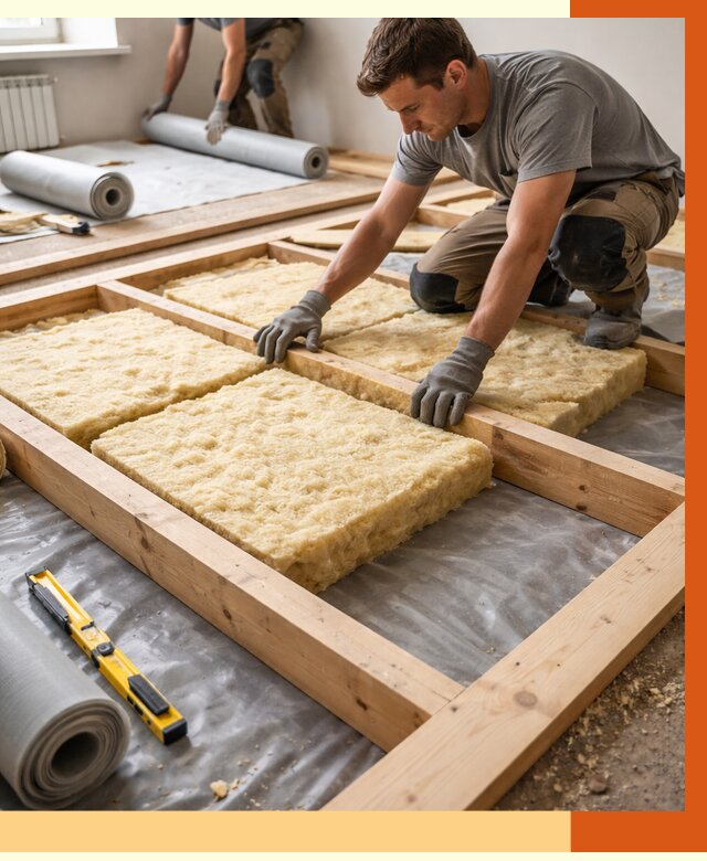 Утепление деревянного пола в Энгельс от 1599 руб./м2 под ключ | ТепломастерЭнг