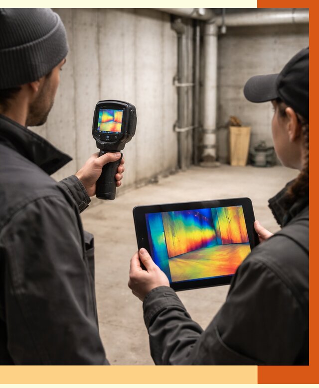 Тепловизионное обследование подвала в Энгельс от 4797 руб. — проверка гидроизоляции | ТепломастерЭнг